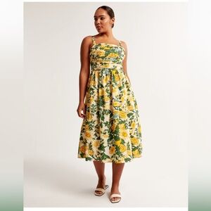 A&F Emerson Poplin Wide Strap Midi Dress